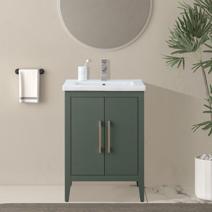 Mobiletto per lavabo da bagno Vanity Art 20 o 24 o 30 con piano in ceramica