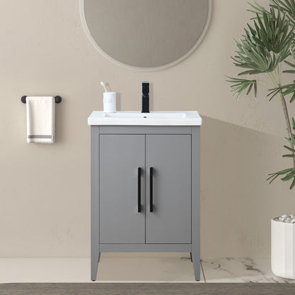 Mobiletto per lavabo da bagno Vanity Art 20 o 24 o 30 con piano in ceramica