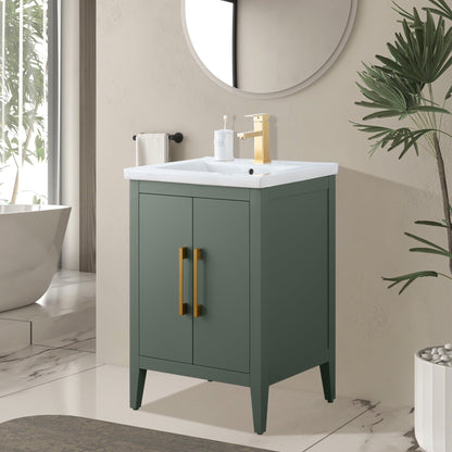 Mobiletto per lavabo da bagno Vanity Art 20 o 24 o 30 con piano in ceramica
