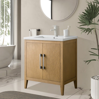 Mobiletto per lavabo da bagno Vanity Art 20 o 24 o 30 con piano in ceramica