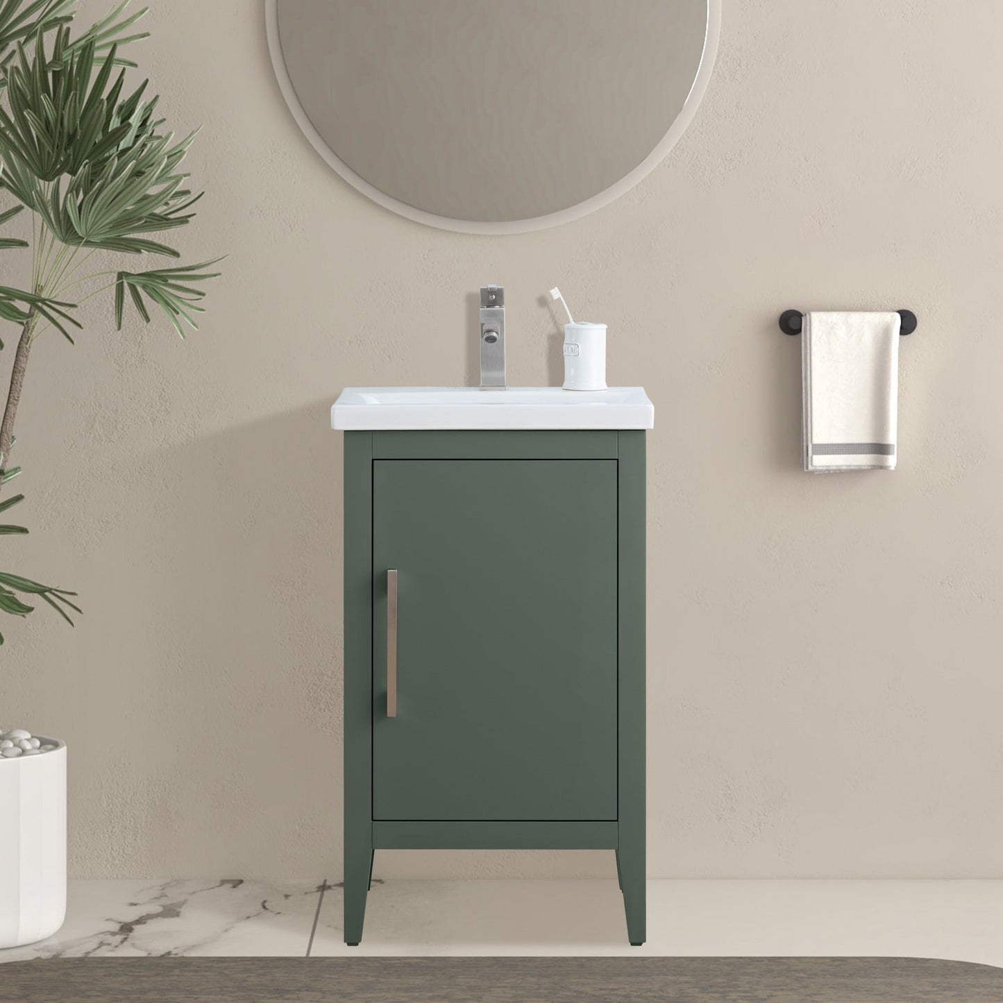 Mobiletto per lavabo da bagno Vanity Art 20 o 24 o 30 con piano in ceramica