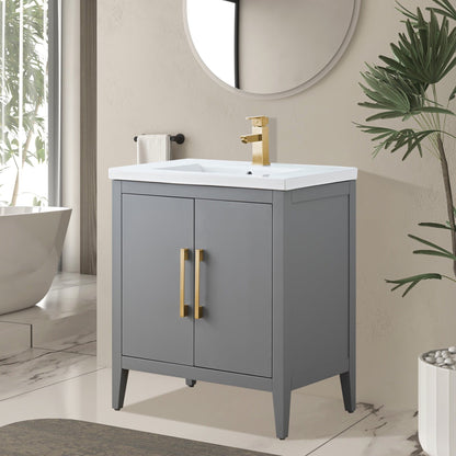 Mobiletto per lavabo da bagno Vanity Art 20 o 24 o 30 con piano in ceramica