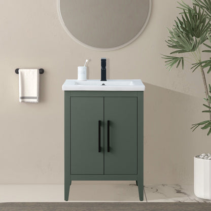 Mobiletto per lavabo da bagno Vanity Art 20 o 24 o 30 con piano in ceramica