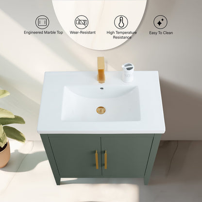 Mobiletto per lavabo da bagno Vanity Art 20 o 24 o 30 con piano in ceramica