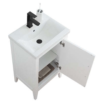 Mobiletto per lavabo da bagno Vanity Art 20 o 24 o 30 con piano in ceramica