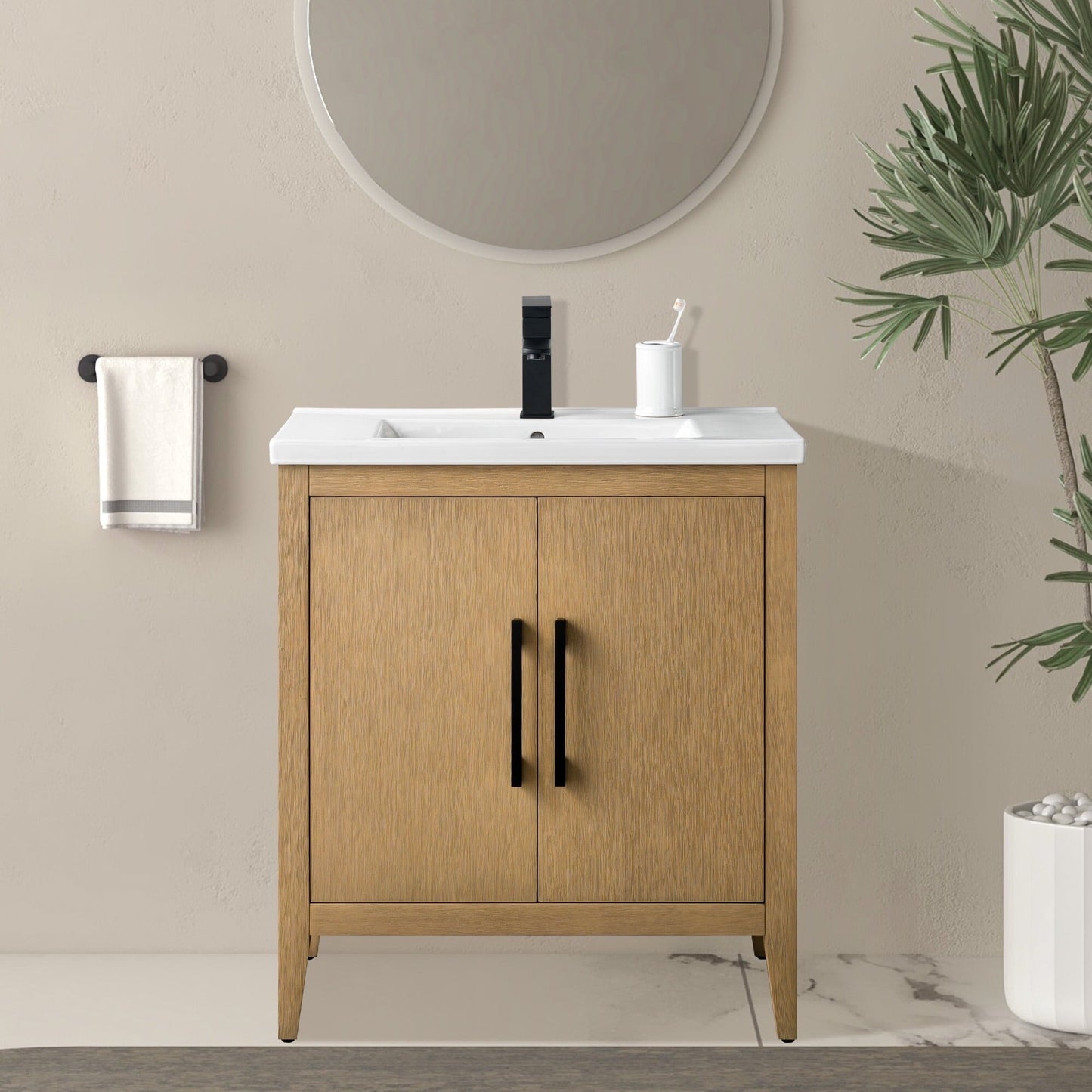 Mobiletto per lavabo da bagno Vanity Art 20 o 24 o 30 con piano in ceramica