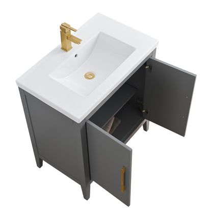 Mobiletto per lavabo da bagno Vanity Art 20 o 24 o 30 con piano in ceramica