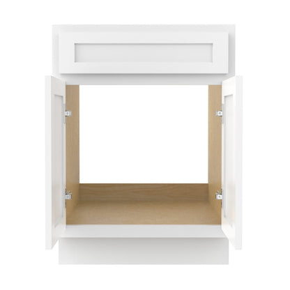 Mobiletto per lavabo da bagno Vanity Art in legno massello da 24 pollici con lavabo singolo