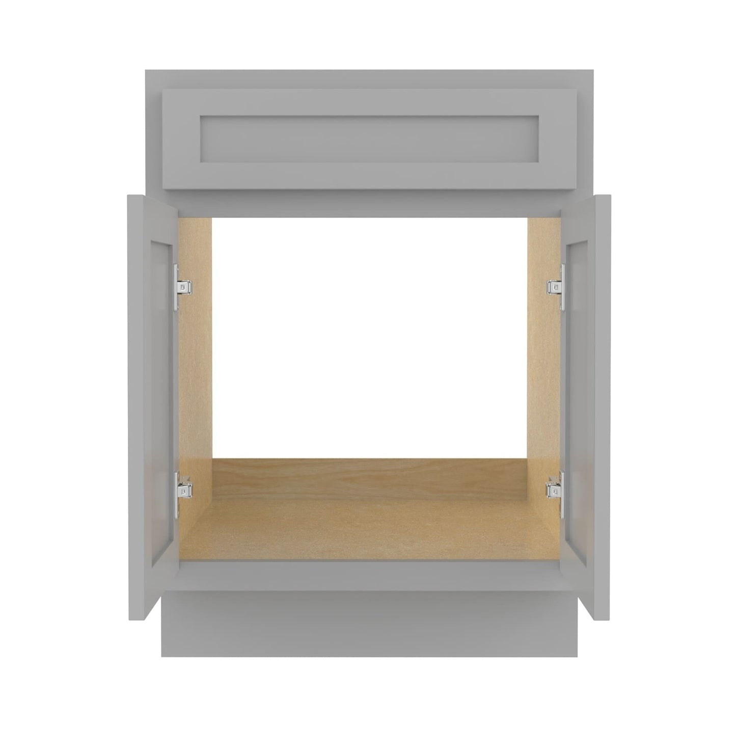 Mobiletto per lavabo da bagno Vanity Art in legno massello da 24 pollici con lavabo singolo