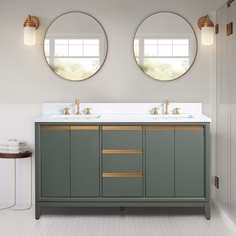 Mobile bagno Vanity Art con lavabo in ceramica e piano in marmo ingegnerizzato