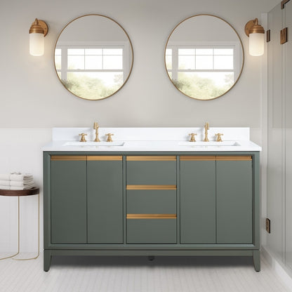 Mobile bagno Vanity Art con lavabo in ceramica e piano in marmo ingegnerizzato