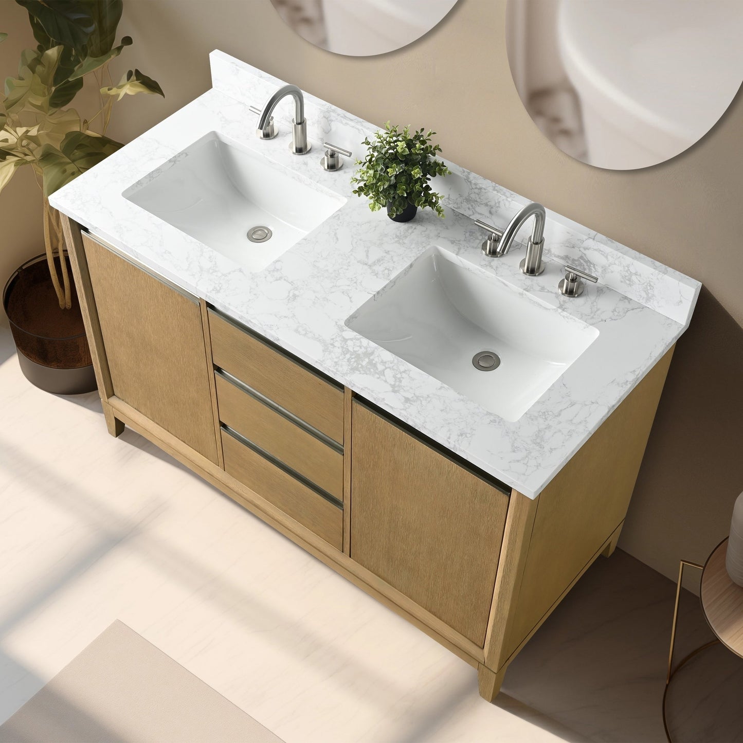 Mobile bagno Vanity Art con lavabo in ceramica e piano in marmo ingegnerizzato