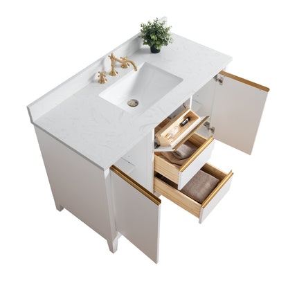 Mobile bagno Vanity Art con lavabo in ceramica e piano in marmo ingegnerizzato