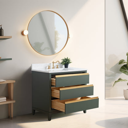 Mobile bagno Vanity Art con lavabo in ceramica e piano in marmo ingegnerizzato