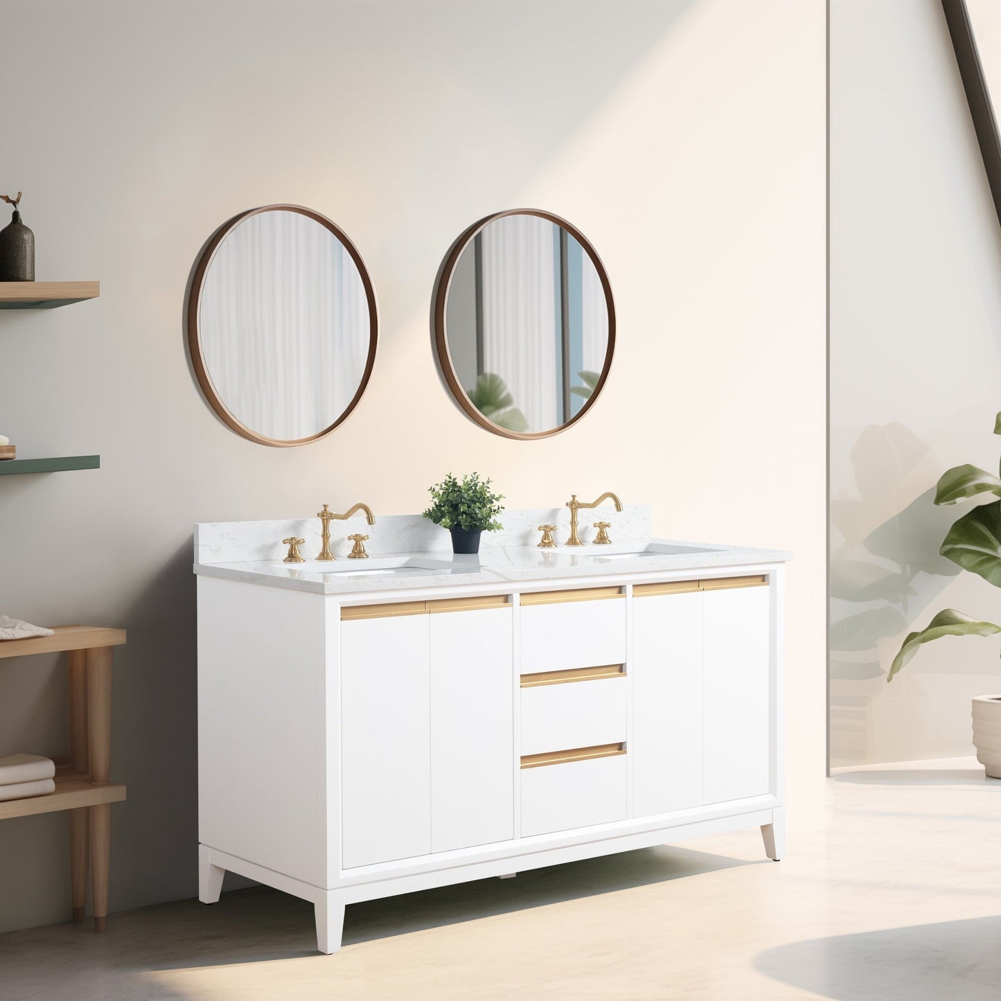 Mobile bagno Vanity Art con lavabo in ceramica e piano in marmo ingegnerizzato