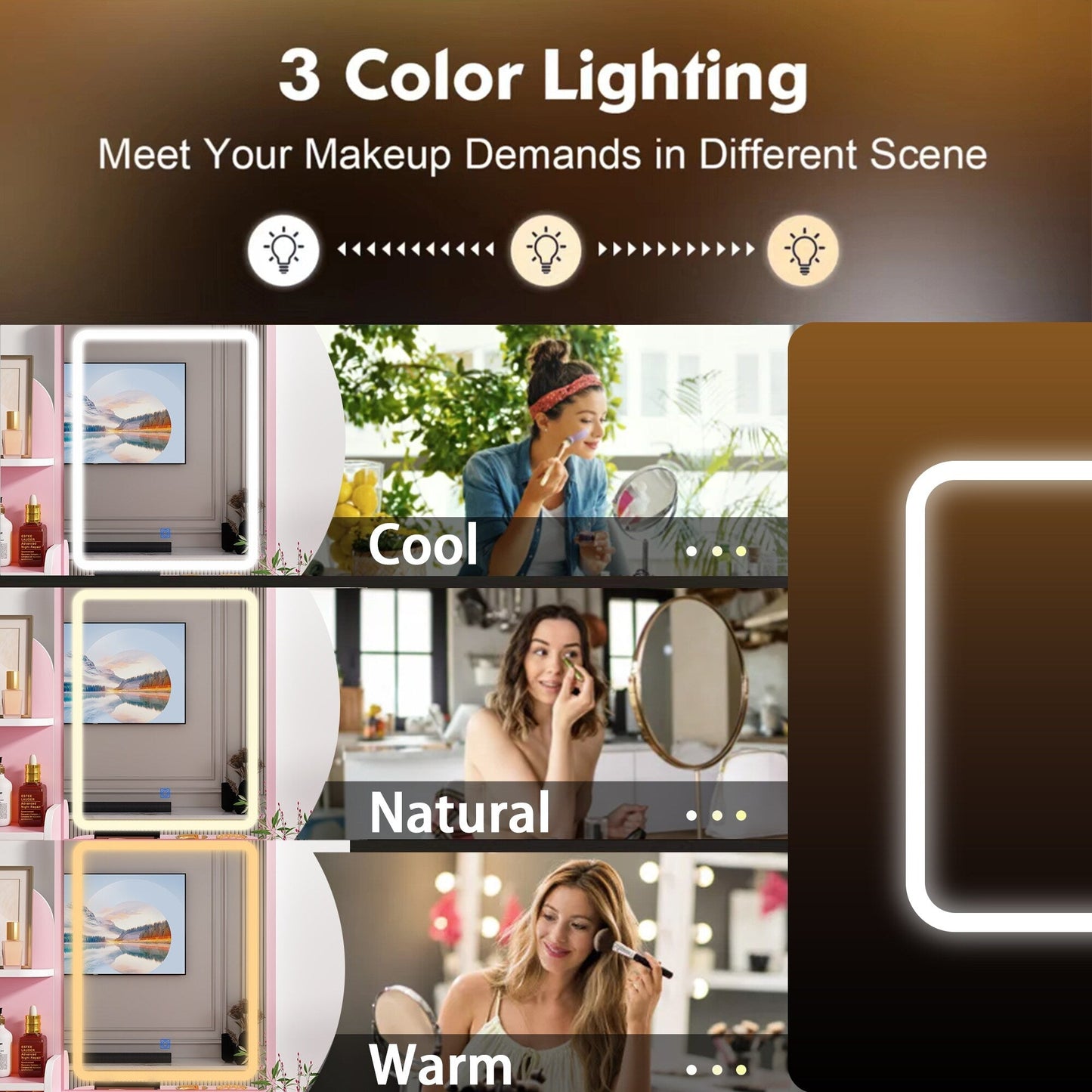 Set da toeletta con specchio e lampada, tavolo da trucco per la casa con sgabello