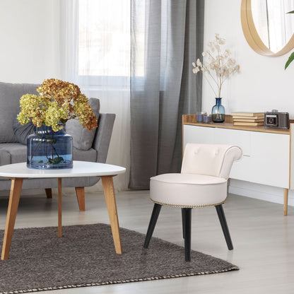 Sedia da trucco VEIKOUS con schienale basso e gambe in legno - 17,3 x 15,7 x 25,1