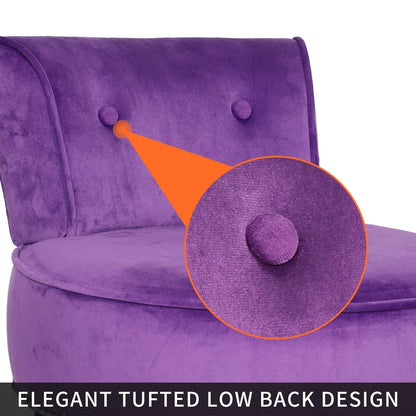 Sedia da trucco VEIKOUS con schienale basso e gambe in legno - 17,3 x 15,7 x 25,1