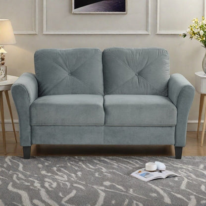 Divano componibile a 2 posti in velluto con cuscini staccabili