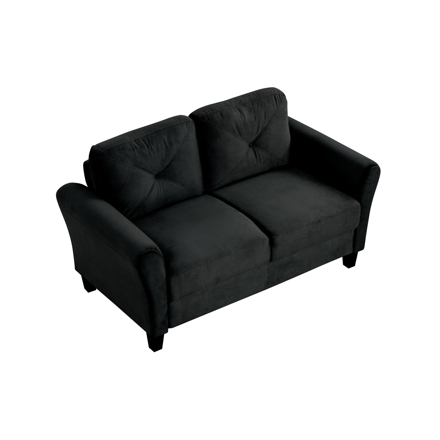 Divano componibile a 2 posti in velluto con cuscini staccabili