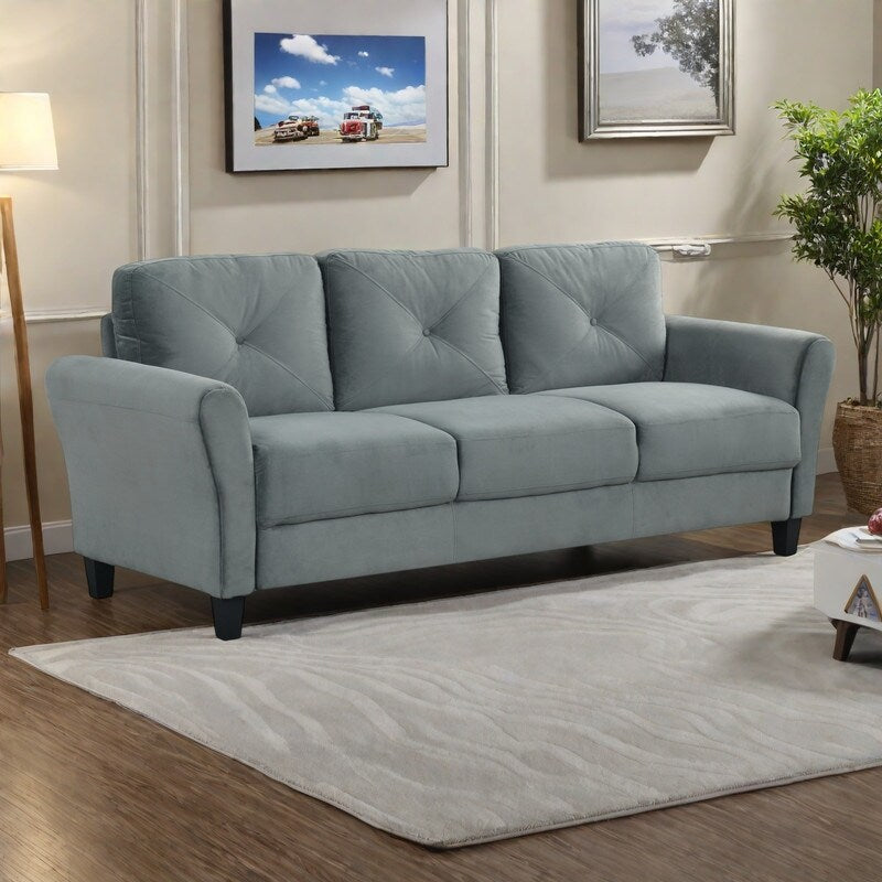 Divano componibile a 3 posti in velluto con cuscini in memory foam