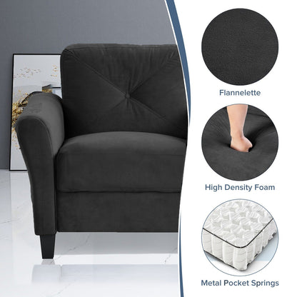 Divano componibile a 3 posti in velluto con cuscini in memory foam