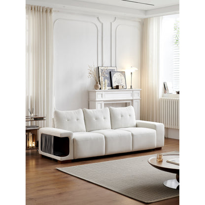 Divano a 3 posti in velluto con tessuto antigraffio per gatti