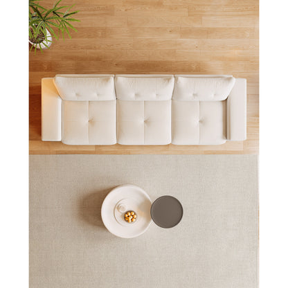 Divano a 3 posti in velluto con tessuto antigraffio per gatti