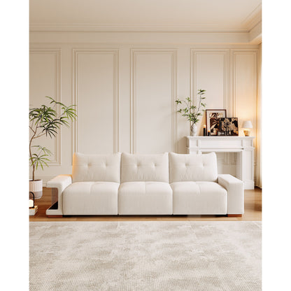 Divano a 3 posti in velluto con tessuto antigraffio per gatti