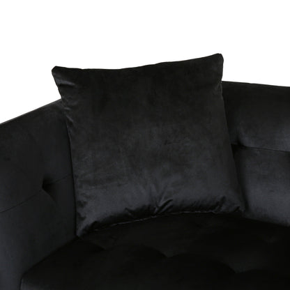 Divano a 3 posti in velluto con cuscini e struttura robusta