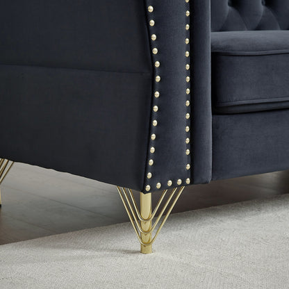 Divano a 3 posti in velluto con divano capitonné