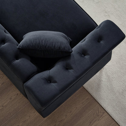 Divano a 3 posti in velluto con divano capitonné