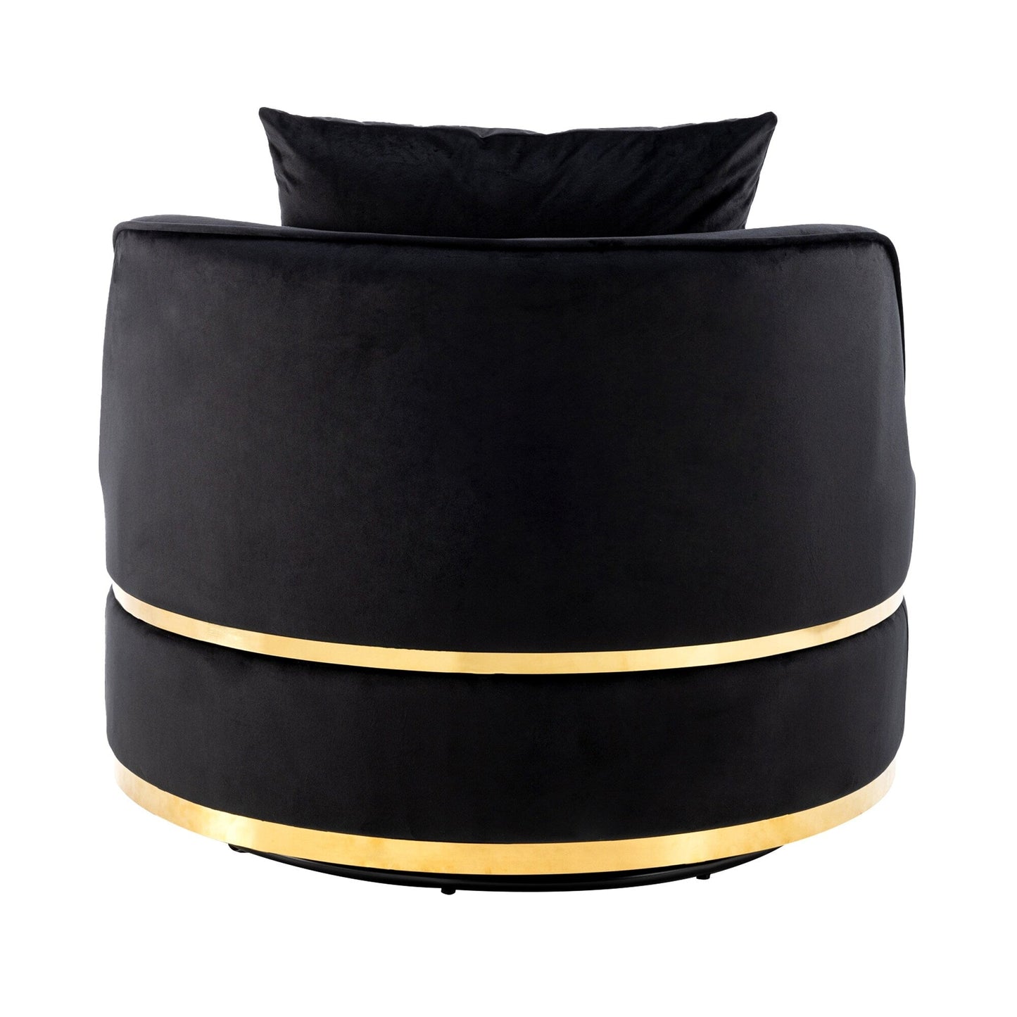 Poltrona girevole a 360° in velluto con cuscino di seduta, poltrona imbottita a botte con base in acciaio inossidabile, sedia da soggiorno