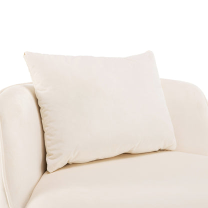 Poltrona girevole a 360° in velluto con cuscino di seduta, poltrona imbottita a botte con base in acciaio inossidabile, sedia da soggiorno