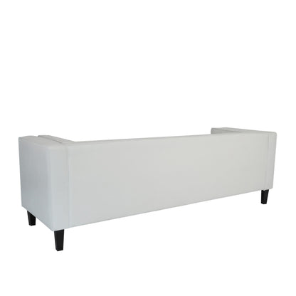 Divano a 3 posti con bottoni in velluto e struttura in legno massello