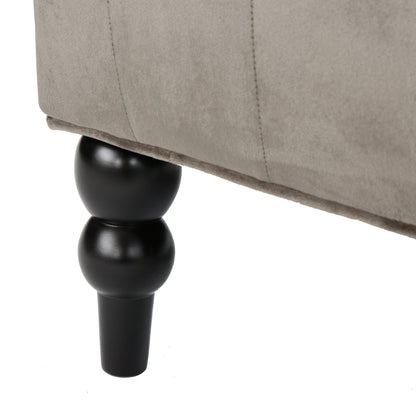 Divano a due posti con schienale alto e bottoni in velluto