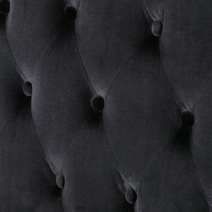 Divano a due posti con schienale alto e bottoni in velluto