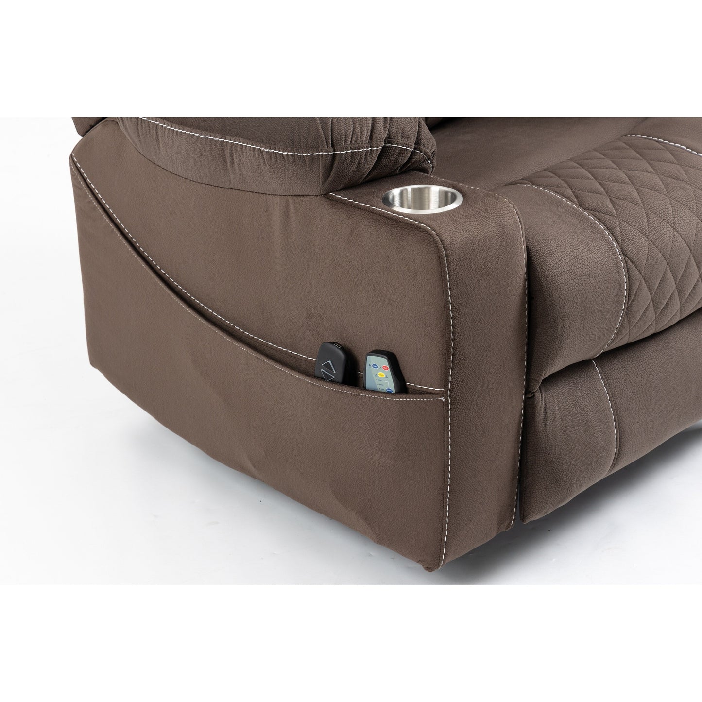 Poltrona reclinabile Velvet Dual Motor con riscaldamento, massaggio e portabicchieri