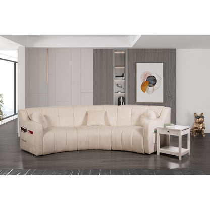 Divano modulare da pavimento simmetrico curvo senza gambe in velluto - 127