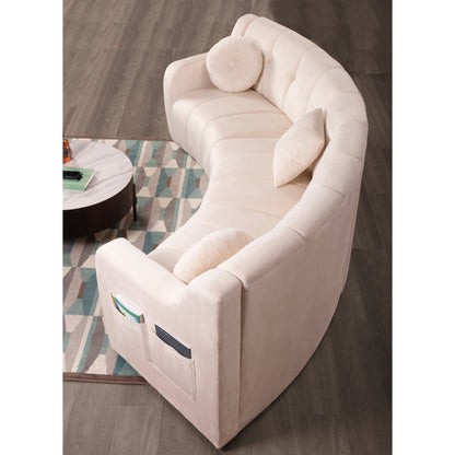 Divano modulare da pavimento simmetrico curvo senza gambe in velluto - 127