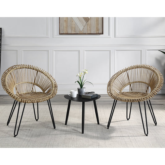 Set da bistrot per esterni in alluminio Voit Transitional da 3 pezzi di Furniture of America