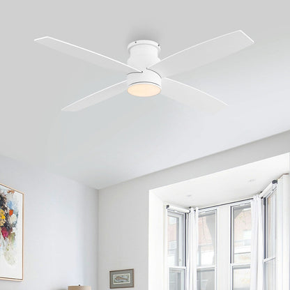 Ventilatore da soffitto a filo WINGBO da 44/52 pollici con luci e telecomando, 4 pale reversibili