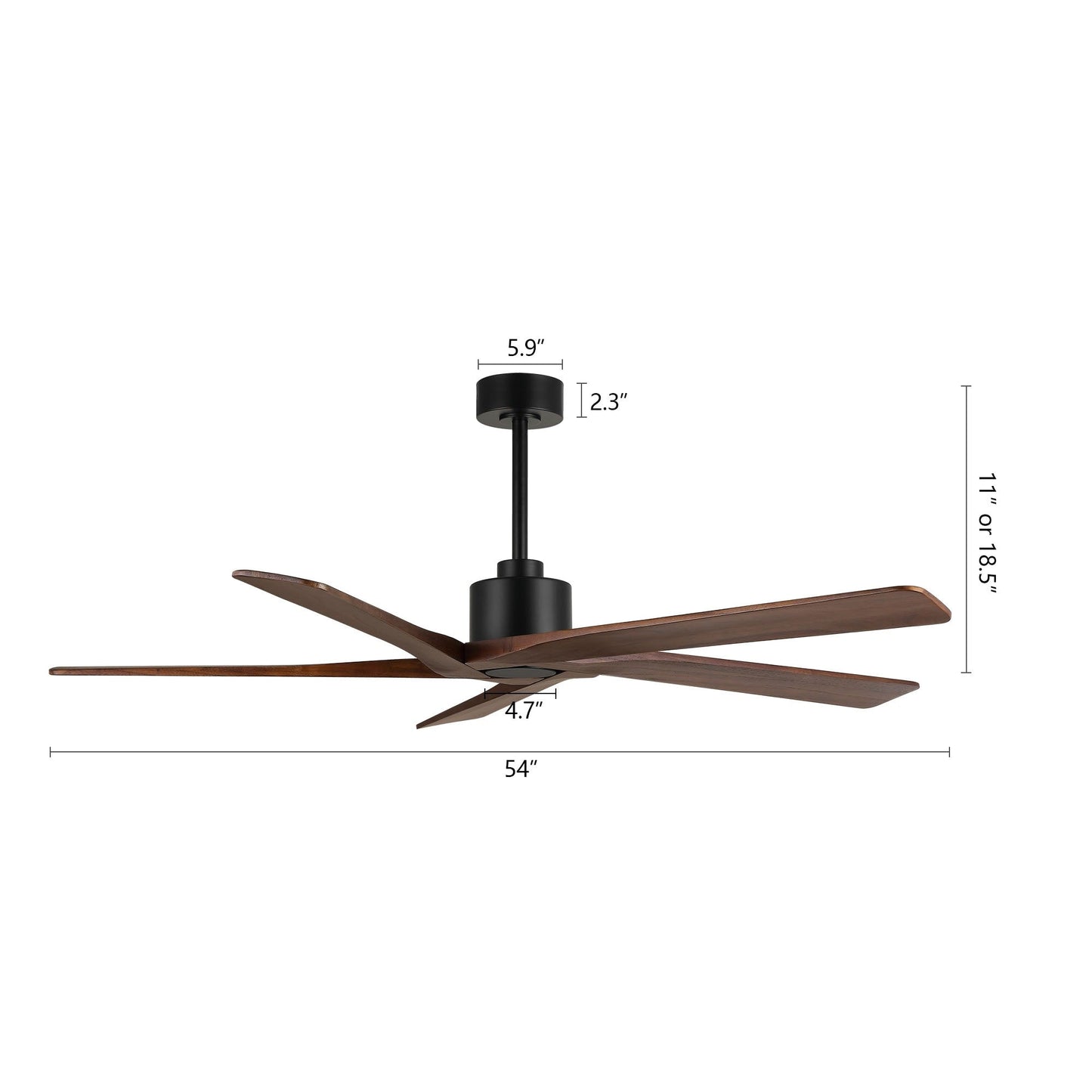 Ventilatore da soffitto per interni con motore CC WINGBO da 54 pollici senza luci - N/D
