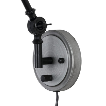 Applique da parete industriale WINGBO con braccio girevole e paralume in metallo, confezione da 2...