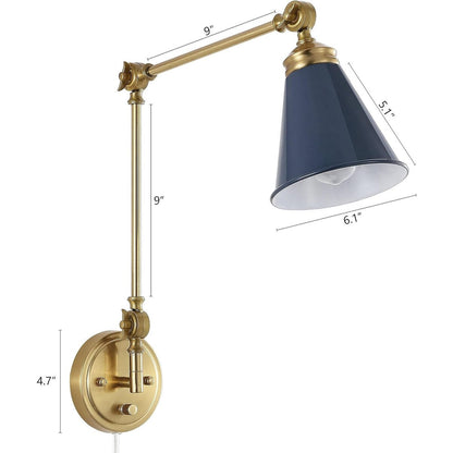 Applique da parete industriale WINGBO con braccio girevole e paralume in metallo, confezione da 2...