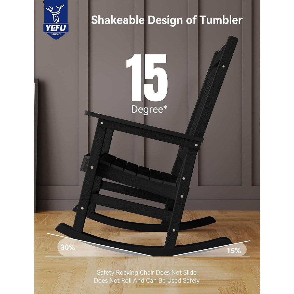 Sedia a dondolo da esterno WINSOON adatta a tutte le stagioni, set da 2