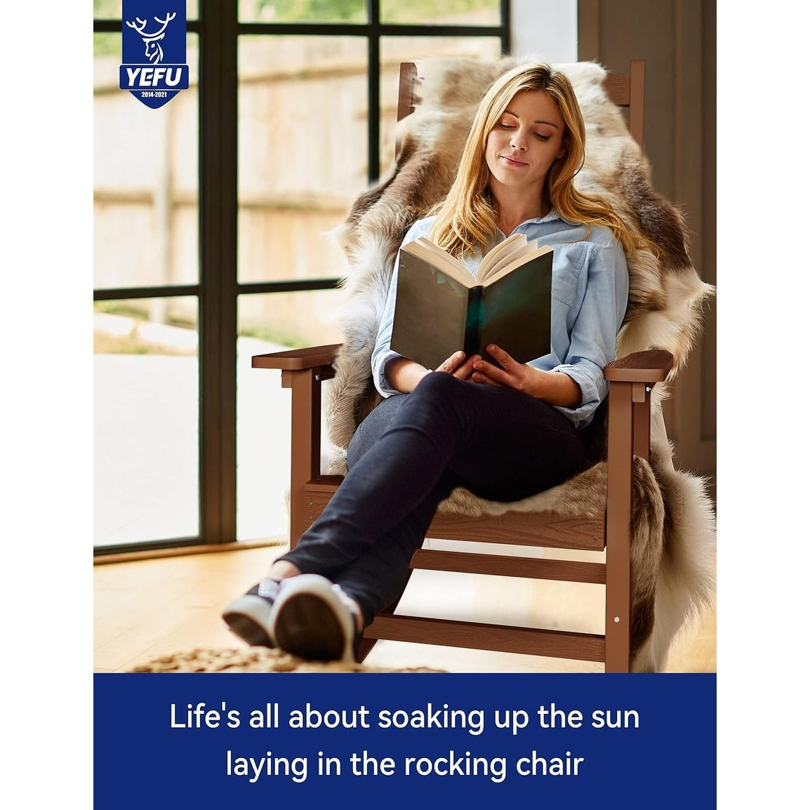 Sedia a dondolo da esterno WINSOON adatta a tutte le stagioni, set da 2