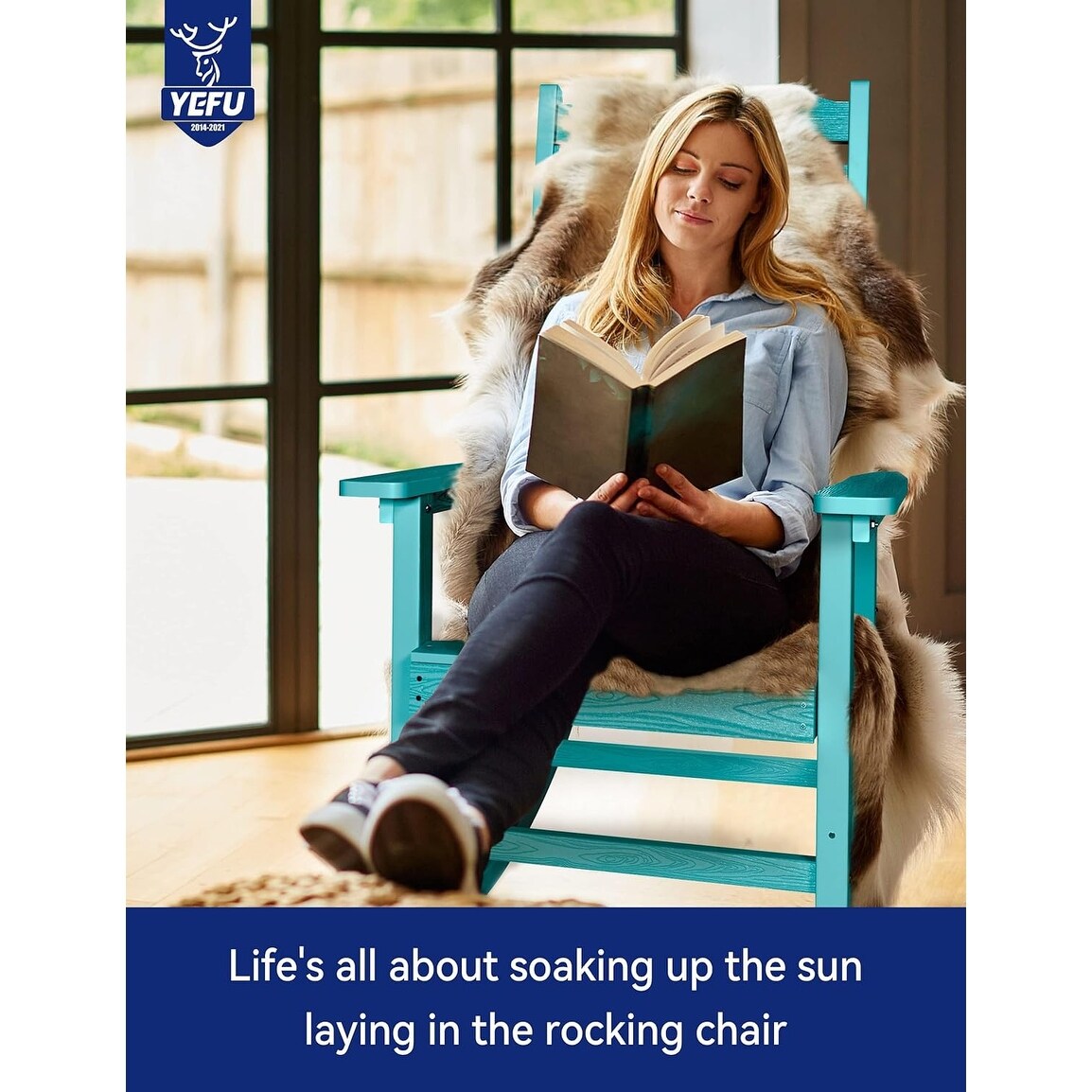 Sedia a dondolo da esterno WINSOON adatta a tutte le stagioni, set da 2