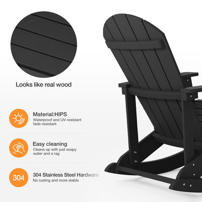 Sedia a dondolo da esterno WINSOON adatta a tutte le stagioni, set da 2