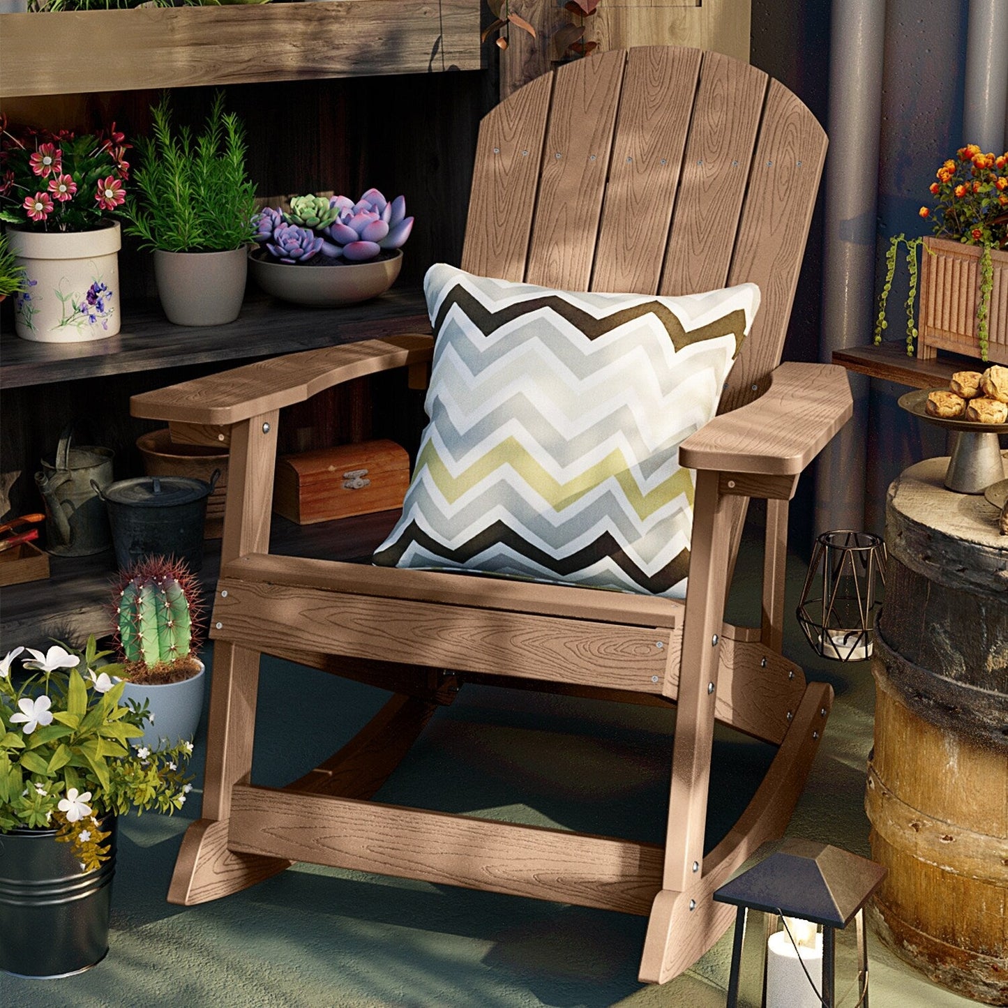 Sedia a dondolo da esterno WINSOON adatta a tutte le stagioni, set da 2